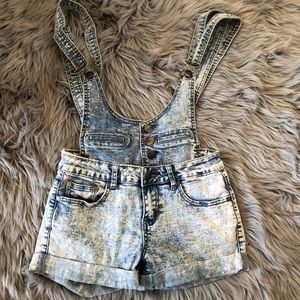 Jean shorts overalls